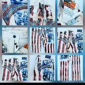 Rare us flag robin jeans size 34